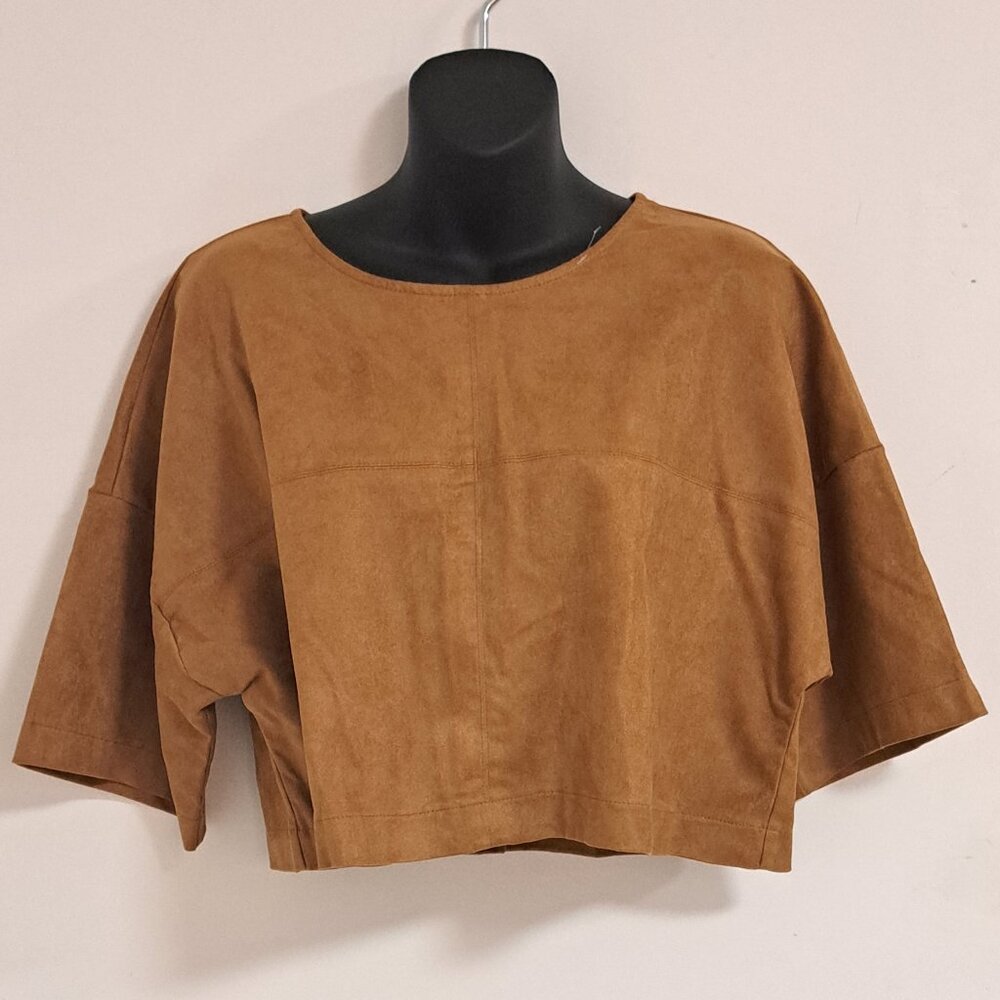 Forever Contemporary Faux Suede Crop Top Size Misses Medium